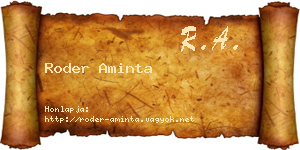 Roder Aminta névjegykártya